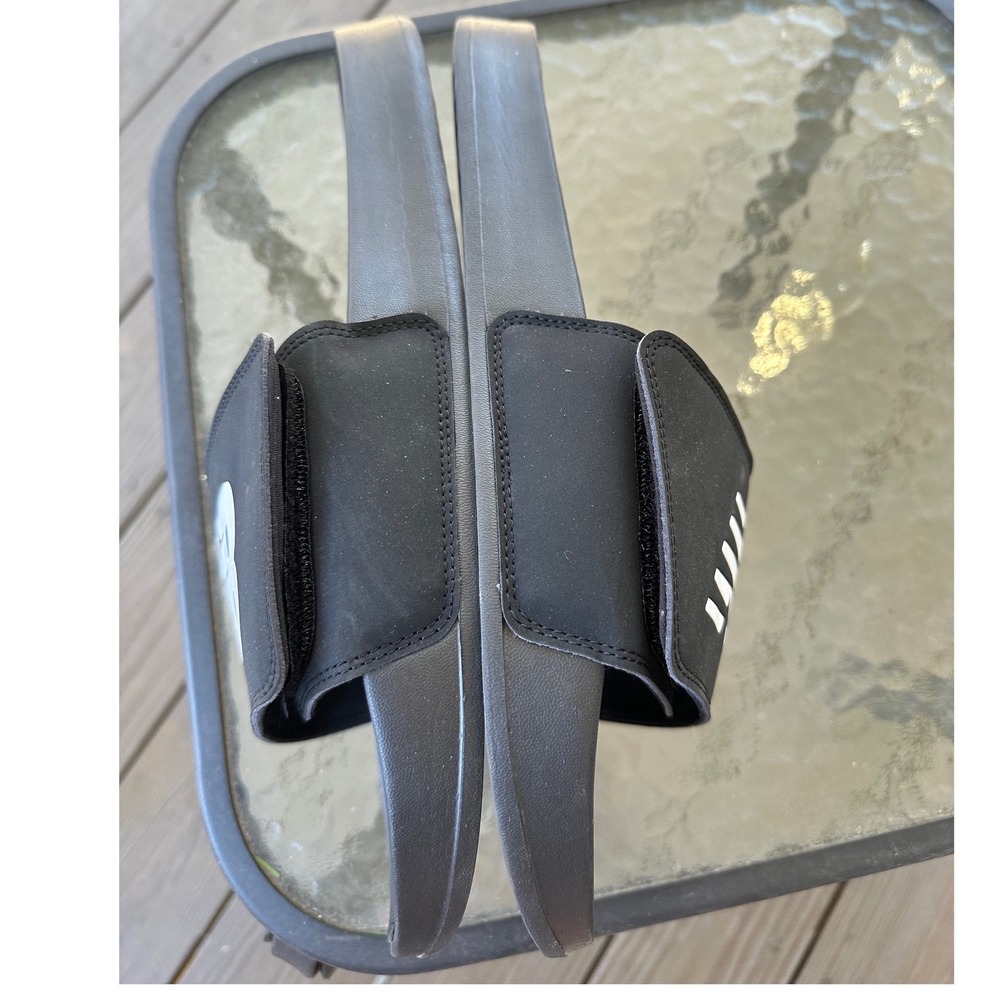 New Balance Men 14‎ Wide 2E Black White Adjustable Slide Sandals - Picture 6 of 9